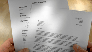 A set of job application documents