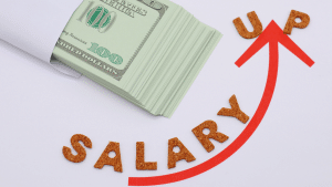 An illusttation of salary going up