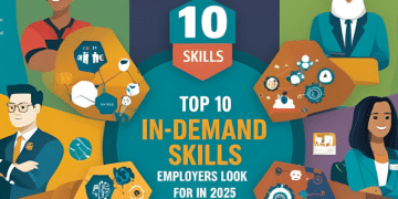 A poster about top 10 in-demand skills employers look for in 2025
