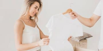 Woman receiving free clothes on Shein.