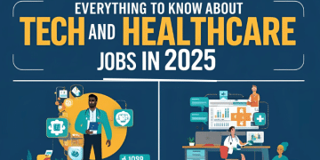 A poster about the top tech and healthcare jobs in 2025