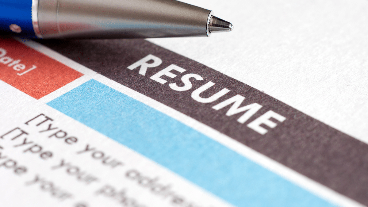 A resume ready to be filled up