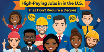 A poster about high-paying jobs in the U.S. that don't require a degree