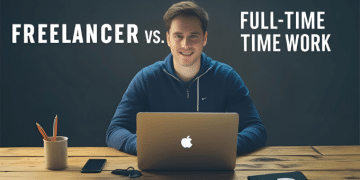 A poster about freelancer vs. full-time employees