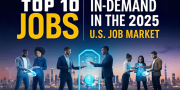 A poster about top 10 in-demand jobs in the 2025 U.S. job market