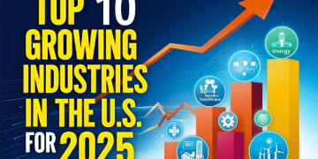 A poster for growing industries in the U.S. for 2025