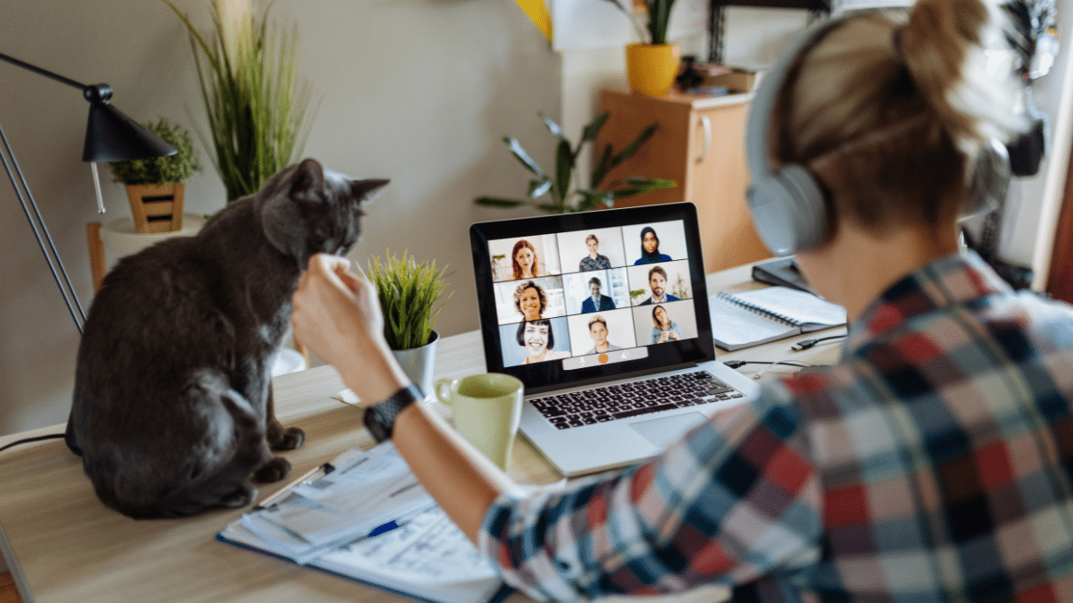 A person working from home